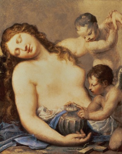 Reuige Maria Magdalena mit Putti von Pietro Liberi